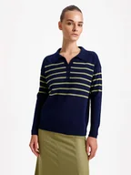 Swetry damskie - BGN Sweter w kolorze granatowo-zielonym - miniaturka - grafika 1