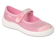 Buty dla dziewczynek - Baleriny kapcie dziecięce dziewczęce na rzepy różowe Befado 208X050 -30 - miniaturka - grafika 1