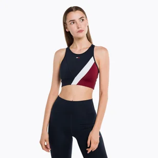 Biustonosz Tommy Hilfiger Mid Intensity Rwb Colour-Block blue - Bielizna sportowa damska - miniaturka - grafika 1