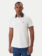 Koszulki męskie - Armani Exchange Polo XM002350 AF10366 U0009 Biały Regular Fit - miniaturka - grafika 1