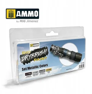 Vallejo Ammo: DIO Drybrush Paint - Set Metallic Colors - Akcesoria i części modelarskie - miniaturka - grafika 1
