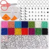 Prace ręczne dla dzieci - MEGA ZESTAW KORALIKÓW DO ROBIENIA BRANSOLETEK LITERKI PREZENT KREATYWNE - miniaturka - grafika 1