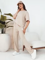 Dresy damskie - Komplet damski BLISES beżowy Dstreet AY1039-S - miniaturka - grafika 1