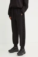 Spodnie damskie - EA7 Emporio Armani spodnie dresowe kolor czarny z aplikacją AF10195.7W000008 - miniaturka - grafika 1