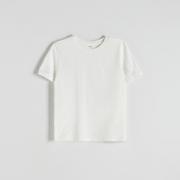 Koszulki i topy damskie - Reserved - T-shirt z efektem sprania - Kremowy - miniaturka - grafika 1