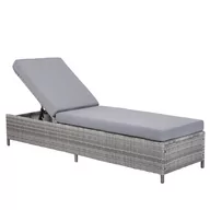 Leżaki ogrodowe - Leżak Ogrodowy Z Technorattanu Szary Turin Ii - miniaturka - grafika 1