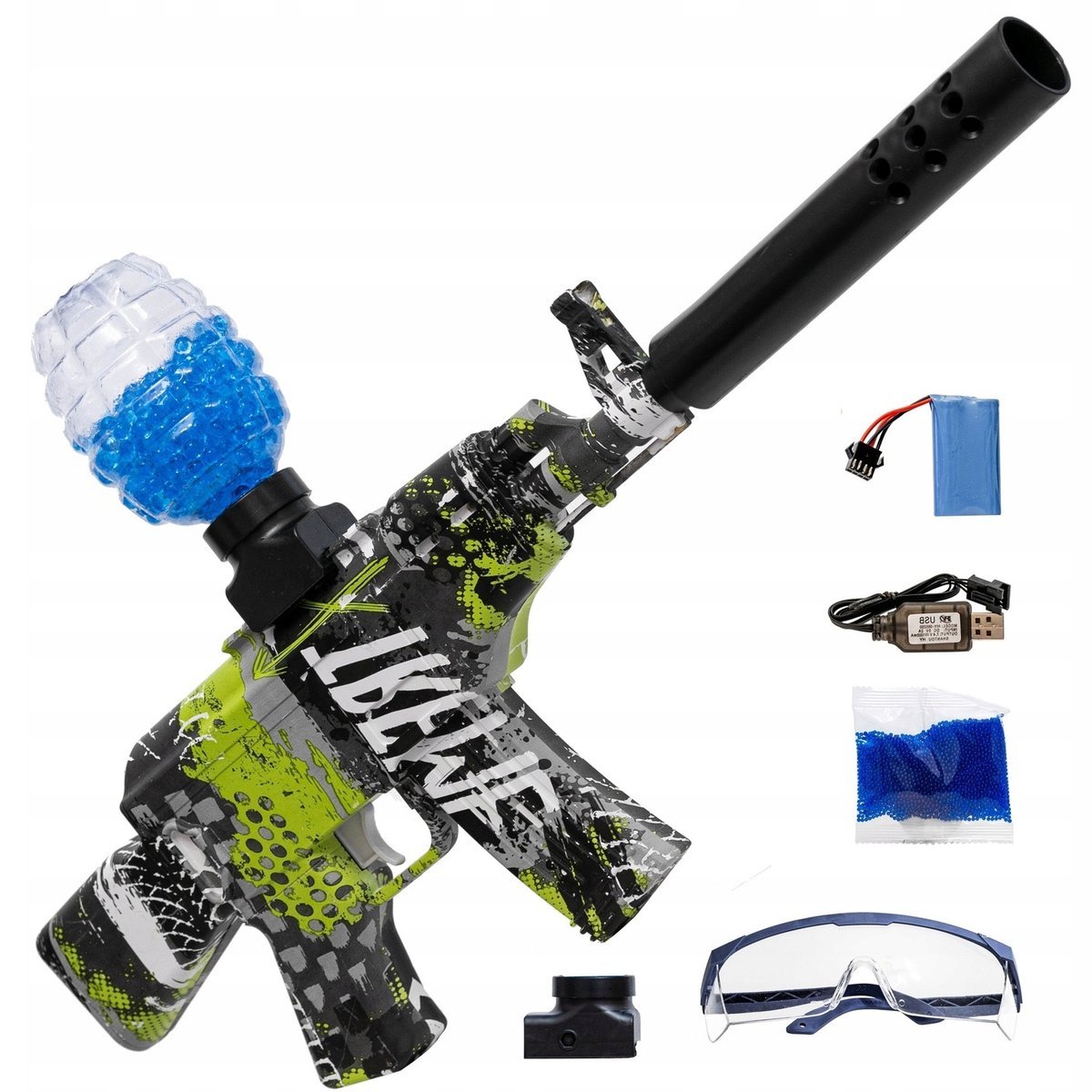 Pistolet Na Kulki Żelowe Wodne Karabin Automatyczny Zielony Bezpieczny