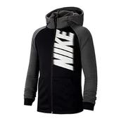 Bluzy dla chłopców - Nike chłopięca bluza B Nk Dry Fleece Fz Gfx czarny Black/Iron Grey/(White) L - miniaturka - grafika 1