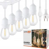 Lampy ogrodowe - Girlanda ogrodowa Zewnętrzna Łańcuch BIAŁY 20m + 20x żarówka LED E27 Ślub - miniaturka - grafika 1