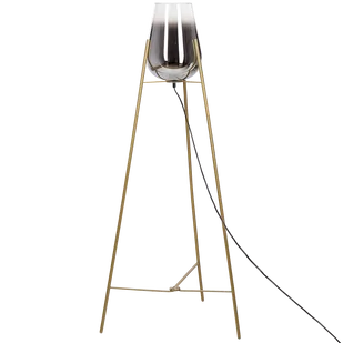 Lampa podłogowa metalowa złota MENA - Lampy stojące - miniaturka - grafika 1
