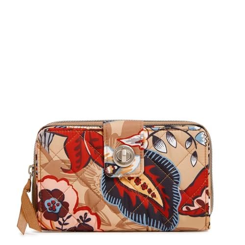 Vera Bradley Damski portfel Performance Twill Turnlock z ochroną RFID, piękno botaniczne, jeden rozmiar