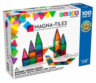 klocki magnetyczne Clear Colors 100 elementów Magna Tiles - Klocki - miniaturka - grafika 1