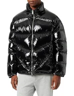 Garnitury - Armani Exchange Męska kamizelka puchowa z błyszczącym powlekanym nylonem, czarny, XL - miniaturka - grafika 1