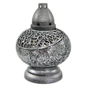 Lampiony i znicze - Znicz witraż Mini Waza SZKM7 29 cm srebrny Ilumini - miniaturka - grafika 1