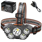 Latarki - Latarka Czołowa LED Czołówka 5 Diod Czujnik Ruchu 4 Tryby Świecenia - miniaturka - grafika 1