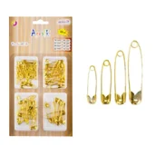 Półfabrykaty do biżuterii - Agrafki złote mix wielkości 100 szt.     Aliga - miniaturka - grafika 1