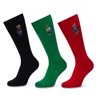 Zestaw 3 par wysokich skarpet męskich Polo Ralph Lauren 449973049001 Kolorowy - Skarpetki męskie - miniaturka - grafika 1