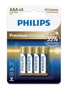 Philips LR03M4B/10 - 4 ks Bateria alkaliczna AAA PREMIUM ALKALINE 1,5V - Baterie i akcesoria - miniaturka - grafika 2