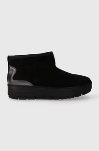 Tommy Hilfiger śniegowce skórzane METALLIC SUEDE SNOWBOOT kolor czarny FW0FW07850 - Śniegowce damskie - miniaturka - grafika 1