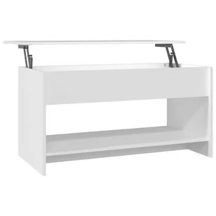 Lumarko Stolik kawowy, biały, 102x50x52,5 cm, materiał drewnopochodny - Ławy i stoliki kawowe - miniaturka - grafika 3