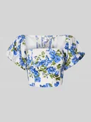 Bluzki damskie - Bluzka krótka z kwadratowym dekoltem model ‘SIENNA’ - miniaturka - grafika 1