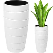 Donice - Donica wysoka PASSA 400 - biały LA852-05 LAMELA - miniaturka - grafika 1