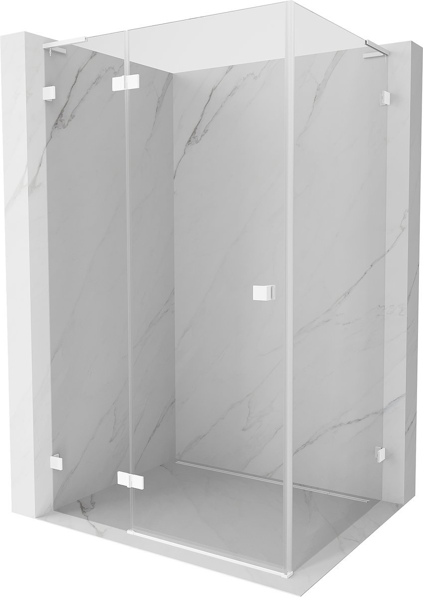 Mexen Lunar L kabina prysznicowa uchylna lewa 75 x 90 cm, transparent, biała - 834L-075-090-20-00-L