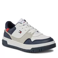 Buty dla chłopców - Sneakersy Tommy Hilfiger Low Cut Lace-Up Sneaker T3X9-33368-1355 S White/Blue/Red Y003 - miniaturka - grafika 1
