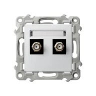 Gniazdka elektryczne - Ospel szafir biały - Gniazdo ekwipotencjalne podwójne GPA-2ZF/m/00 - miniaturka - grafika 1