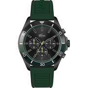 Zegarki męskie - Lacoste Męski analogowy zegarek kwarcowy z silikonowym paskiem, Zielony/Czarny, pasek - miniaturka - grafika 1