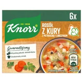 Buliony i przyprawy w kostkach - Knorr Rosół z kury z pietruszką i lubczykiem 6 x 10 g - miniaturka - grafika 1