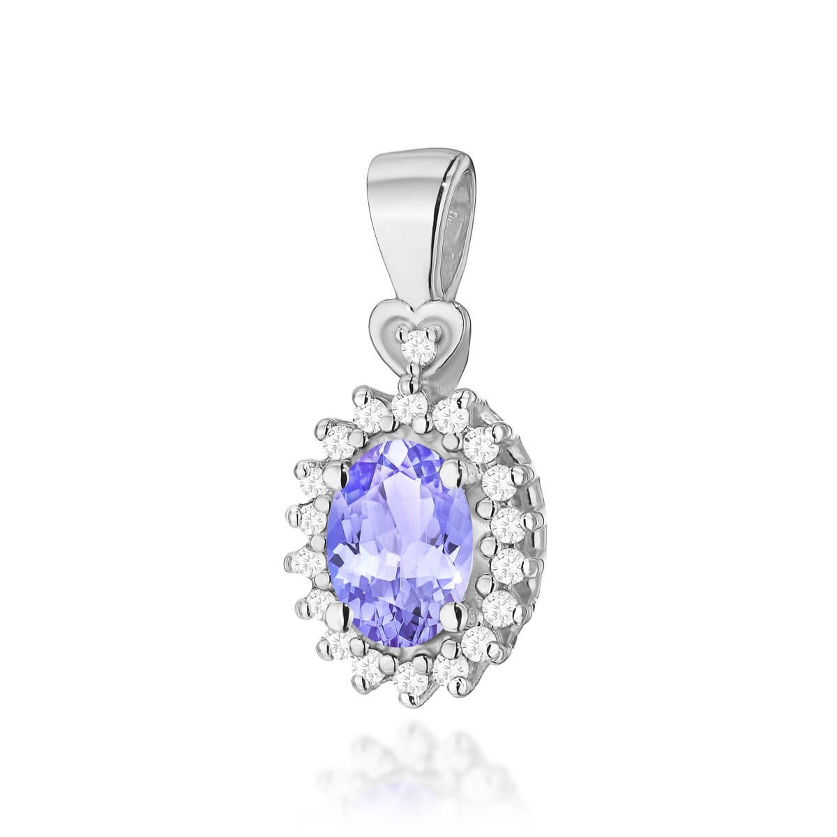 Złota zawieszka / wisiorek Tanzanit 0,40ct białe złoto pr. 585