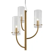 Lampy sufitowe - Lampa wisząca potrójna Arco MOD223PL-03BS zwis do sypialni mosiądz - miniaturka - grafika 1