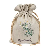 Folia, papier śniadaniowy, serwetki - Woreczek Lniany na Zioła Rumianek. Woreczek z Naturalnego Lnu na Rumianek - miniaturka - grafika 1