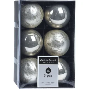 Bombka plastikowa 8 cm biała 6 sztuk - Bombki - miniaturka - grafika 1