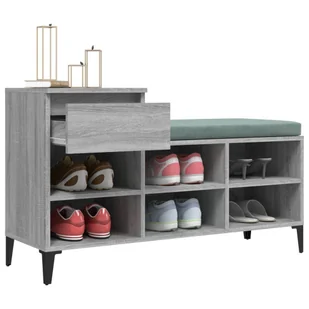 Szafka na buty, szary dąb sonoma, 102x36x60 cm - Szafki na buty - miniaturka - grafika 6