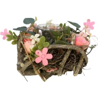 Świeczniki - Świecznik dekoracyjny różowy 16 cm na tea light - miniaturka - grafika 1