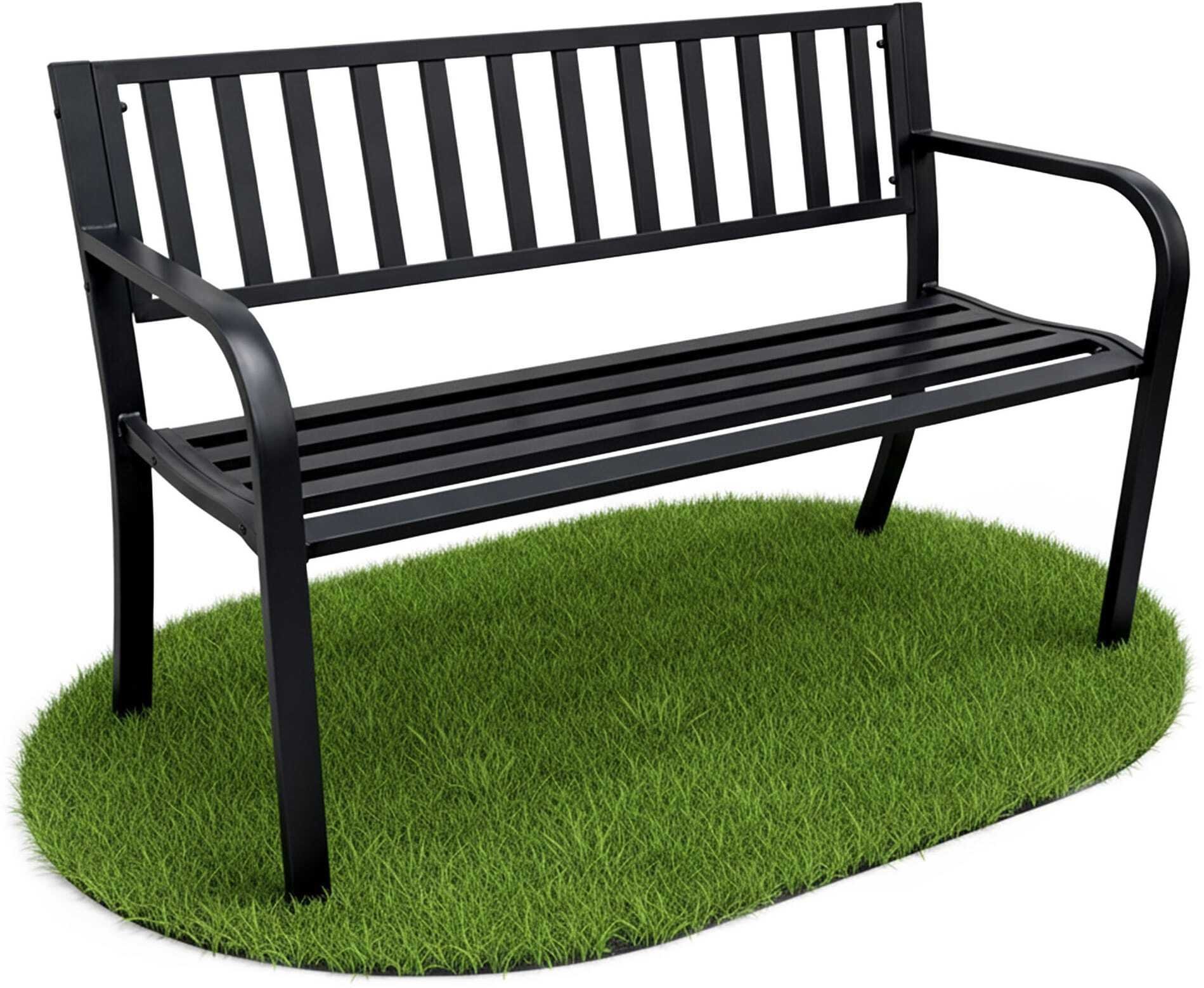 Ambiance Czarna ławka ogrodowa LINEA