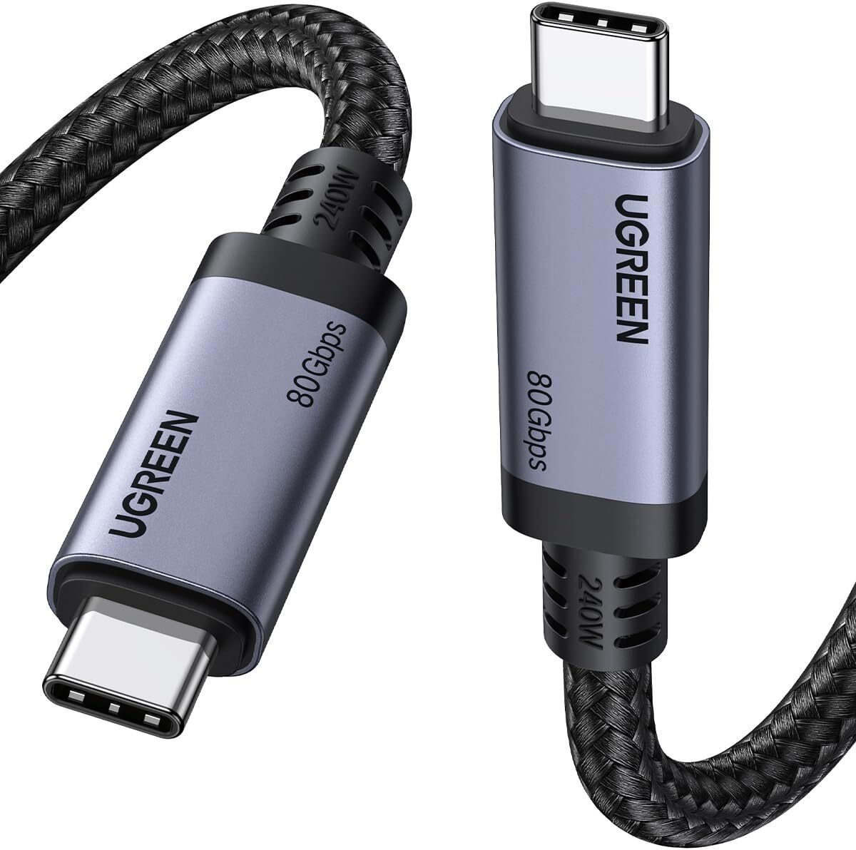 Ugreen Kabelis USB C male - USB C male USB4 240W 1m 40Gbps 16K@60Hz 80Gbps Thunderbolt 4 kompatybilność L706 UGREEN