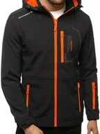 Kurtki męskie - KURTKA SOFTSHELL MĘSKA Z KAPTUREM CZARNA OZONEE JS/HH024/1BZ - Ozonee - miniaturka - grafika 1