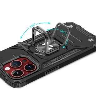 Pancerne etui z uchwytem na palec do iPhone 15 Pro Wozinsky Ring Armor - różowe złoto - Etui i futerały do telefonów - miniaturka - grafika 5