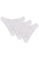 Majtki damskie - Wol-Bar soft pretty 3-pak biały s majtki figi - miniaturka - grafika 1