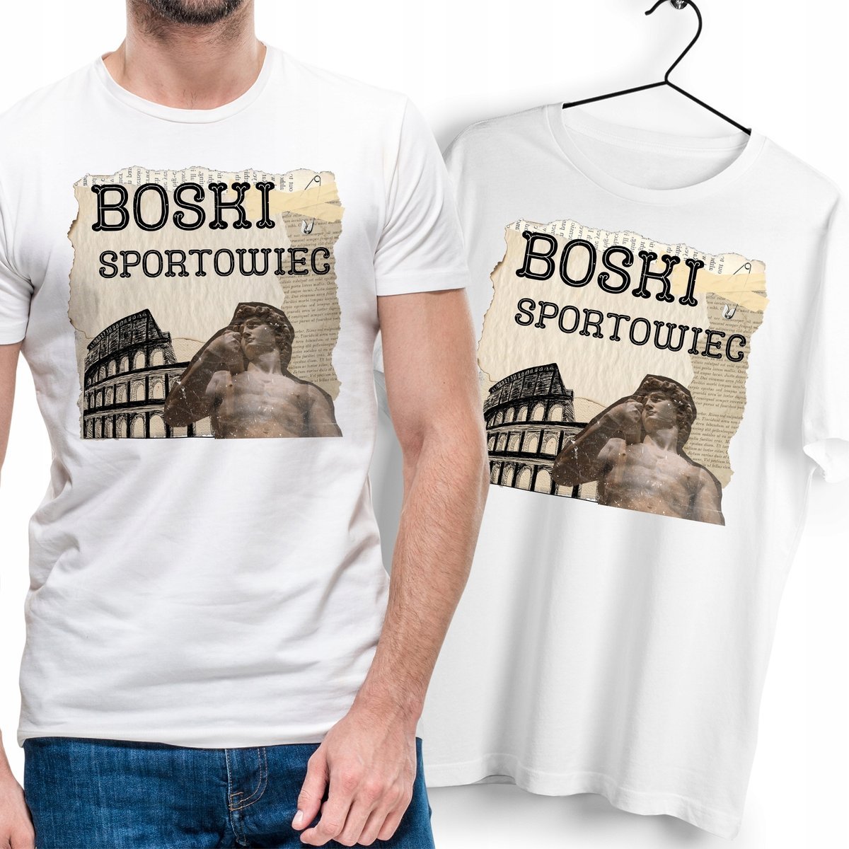 T-Shirt Dla Sportowca biały Na Prezent z Dowolnym Nadrukiem Zdjęciem Gift