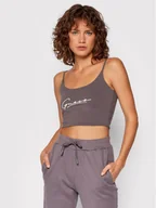 Koszulki sportowe damskie - Guess Top Dolly O1BA10 KASI1 Fioletowy Slim Fit - miniaturka - grafika 1