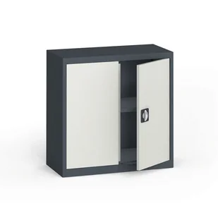 KOVONA Szafa metalowa, 800 x 800 x 400 mm, 1 półka, antracyt/szara C37870.2.61.24B2B - Szafy biurowe - miniaturka - grafika 1