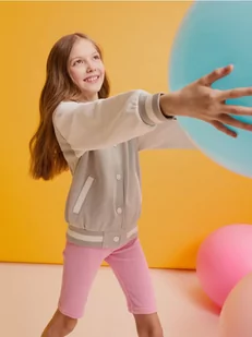 Reserved - Bluza bomber SmileyWorld® - jasnoszary - Bluzki dla dziewczynek - miniaturka - grafika 1