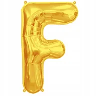 Balony i akcesoria - ZŁOTY BALON FOLIOWY W KSZTAŁCIE LITERY F 40 cm - miniaturka - grafika 1