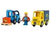 Samochody i pojazdy dla dzieci - Playtive Zestaw pojazdów ze złączem magnetycznym, z figurką (Pojazd poczty i wózek widłowy) - miniaturka - grafika 1
