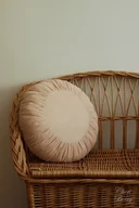 Poduszki dekoracyjne - Dekoracyjna pikowana okrągła poduszka welurowa boho - miniaturka - grafika 1