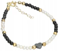 Bransoletki - Bransoletka kamień naturalny PERŁA TURMALIN 925 - miniaturka - grafika 1